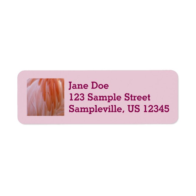 Flamingo Feathers in Shades of Pink Return Address Label (Front)
