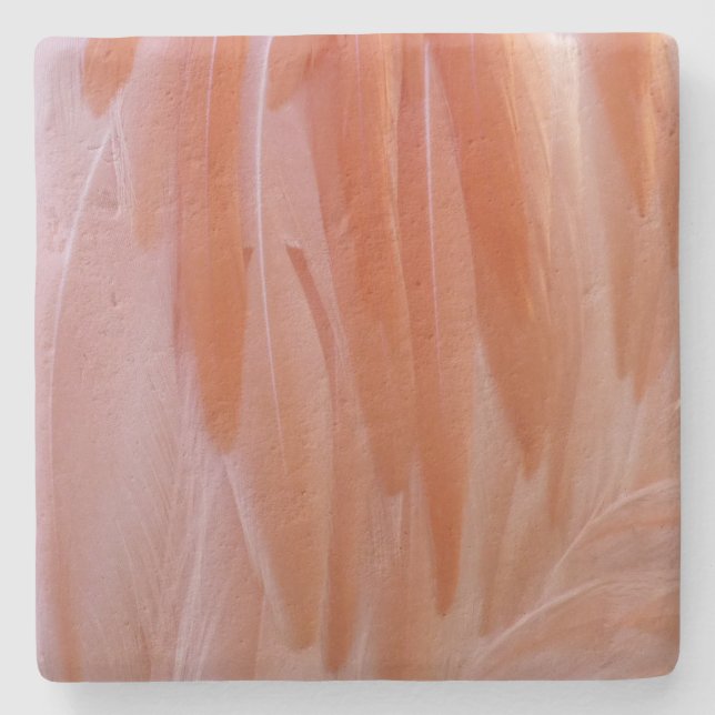 Flamingo Feathers in Shades of Pink Stone Coaster (Front)