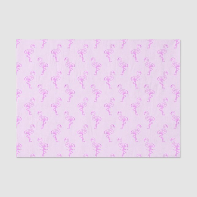 Flamingo Fever Pink Tropical Pattern Tissue Paper (Front)
