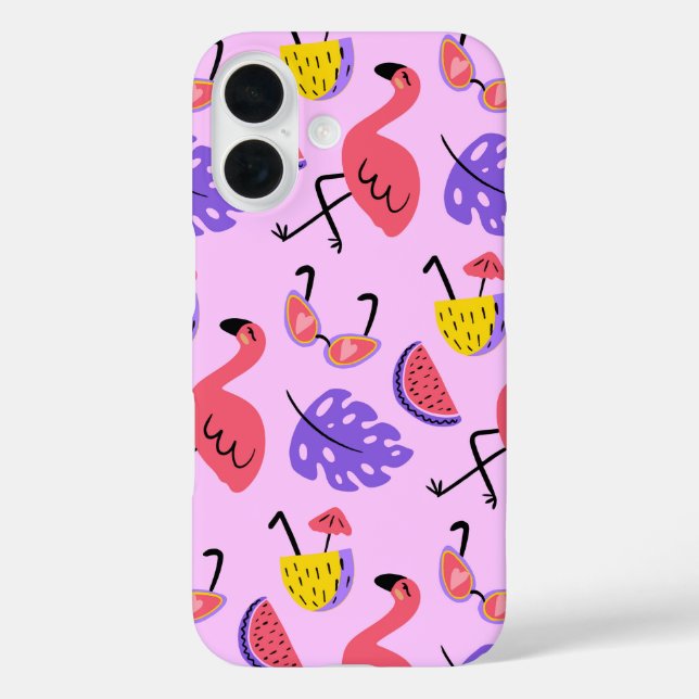 Flamingo Fiesta – Tropical Summer Vibes Case-Mate iPhone Case (Back)