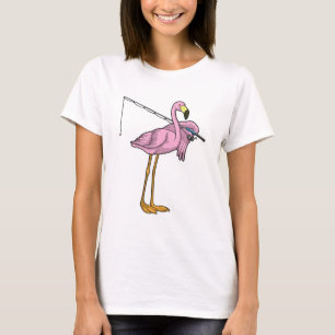 Flamingo Fishing Fisher Fishing rod T-Shirt