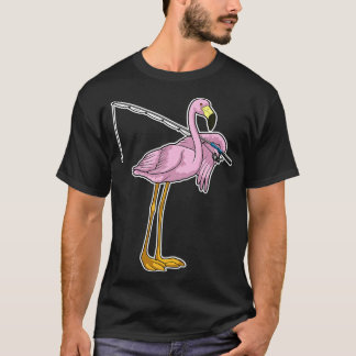 Flamingo Fishing Fisher Fishing Rod T-Shirt