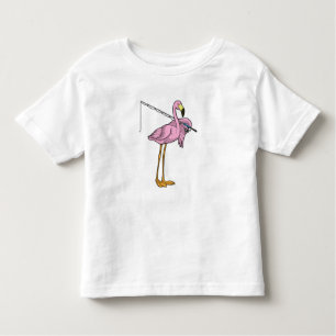 Flamingo Fishing Fisher Fishing rod Toddler T-Shirt