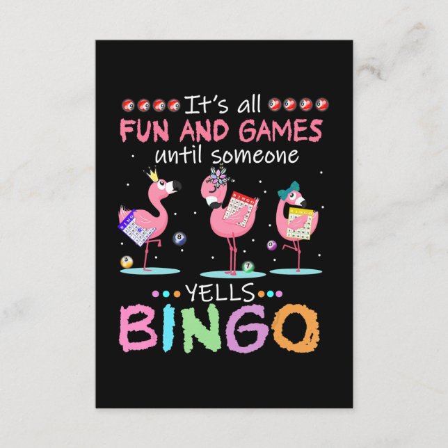 Flamingo | Flaming Bingo Funny Enclosure Card (Front)