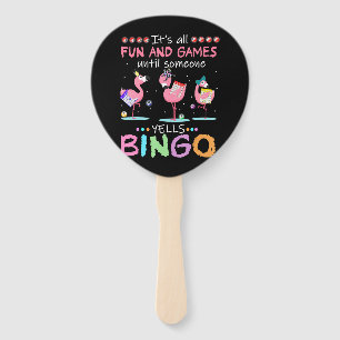 Flamingo   Flaming Bingo Funny Hand Fan