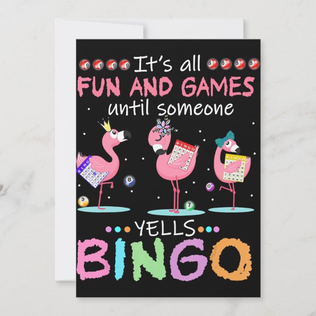 Flamingo | Flaming Bingo Funny Holiday Card (Front)
