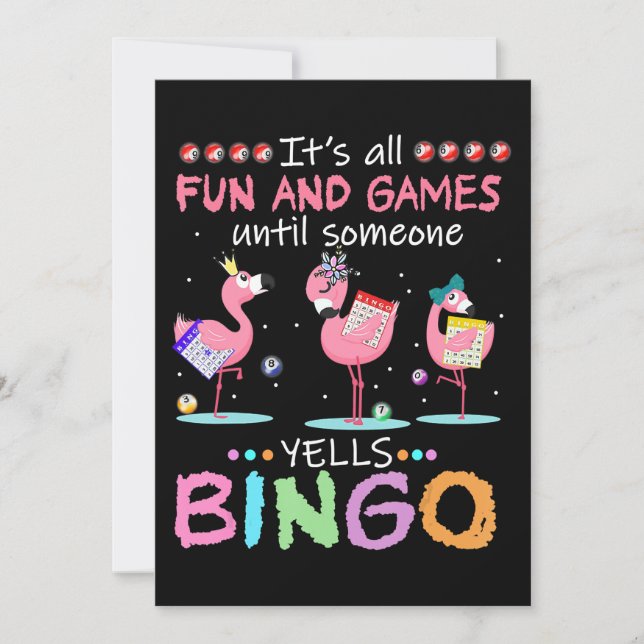 Flamingo | Flaming Bingo Funny Thank You Card (Front)