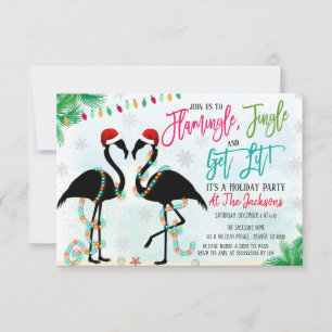 Flamingo Flamingle and Jingle Party Invitation
