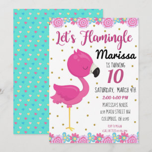 Flamingo, Flamingle Birthday Party Invite