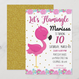 Flamingo, Flamingle Birthday Party Invite