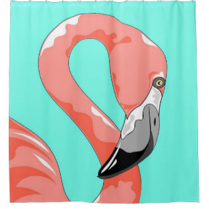 Flamingo Flamingo Bird Print Art Gift Lovers Shower Curtain