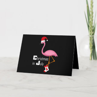 Flamingo | Flamingo Christmas In July Funny Party Card