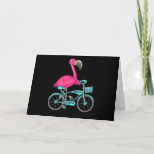 Flamingo Flamingo Riding A Bicycle Cool Bikers Thank You Card