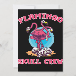 Flamingo   Flamingo Skull Crew Halloween Costume Holiday Card