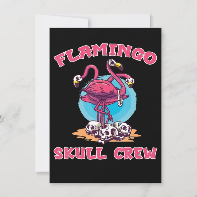 Flamingo | Flamingo Skull Crew Halloween Costume Invitation (Front)