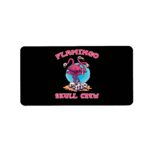 Flamingo   Flamingo Skull Crew Halloween Costume Label