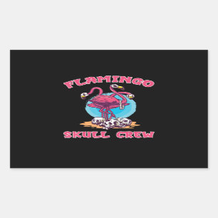 Flamingo   Flamingo Skull Crew Halloween Costume Rectangular Sticker