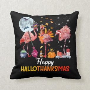 Flamingo Flamingo Thanksgiving Halloween Christmas Cushion