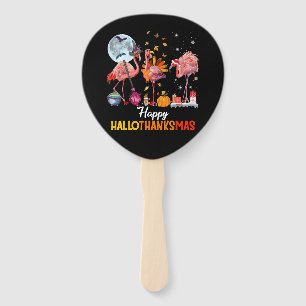 Flamingo Flamingo Thanksgiving Halloween Christmas Hand Fan
