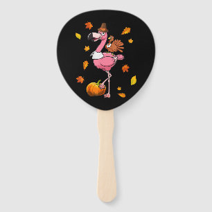 Flamingo Flamingo Thanksgiving Halloween Hand Fan