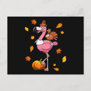 Flamingo   Flamingo Thanksgiving Halloween Holiday Postcard