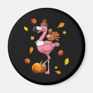 Flamingo Flamingo Thanksgiving Halloween Magnet