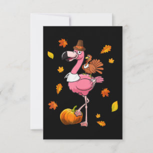 Flamingo Flamingo Thanksgiving Halloween Thank You Card