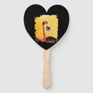 Flamingo   Flamingo With Blue Yo-Yo Hand Fan