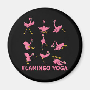 Flamingo Flamingo Yoga Pose Meditation Magnet