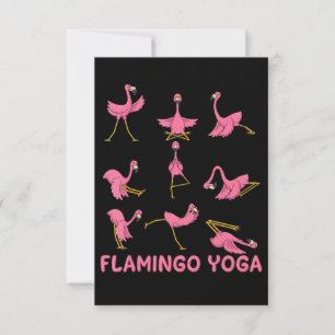 Flamingo Flamingo Yoga Pose Meditation Thank You Card