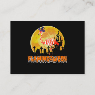 Flamingo   Flamingoween Funny Witch Halloween Enclosure Card