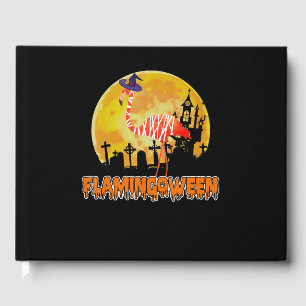 Flamingo   Flamingoween Funny Witch Halloween Guest Book