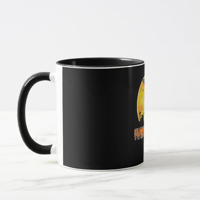 Flamingo | Flamingoween Funny Witch Halloween Mug (Left)