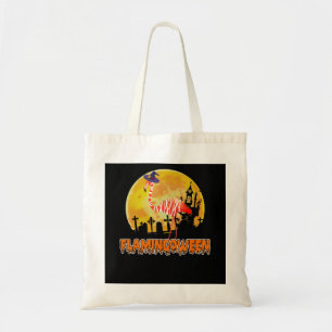 Flamingo Flamingoween Funny Witch Halloween Tote Bag