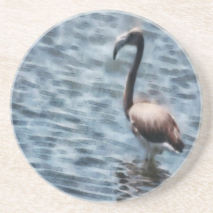 Flamingo Fledgling Watercolor Coaster