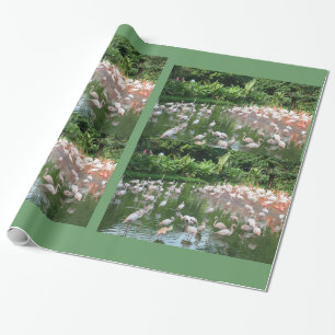 Flamingo flock birthday, Christmas gift wrapping Paper