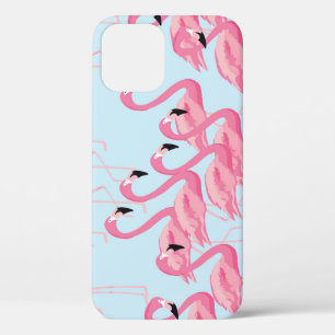 Flamingo Flock: Tropical Vintage Print iPhone 12 Case