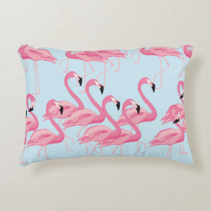 Flamingo Flock: Tropical Vintage Print Decorative Cushion