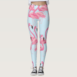 Flamingo Flock: Tropical Vintage Print Leggings