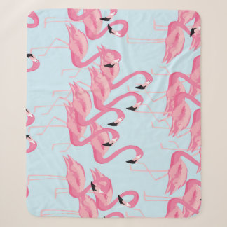 Flamingo Flock: Tropical Vintage Print Sherpa Blanket