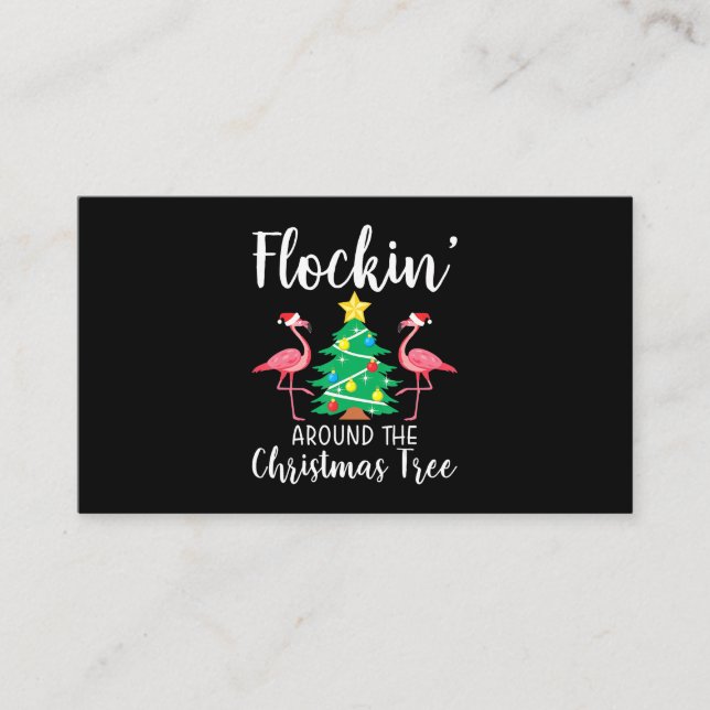 Flamingo | Flockin Around Christmas Tree Flamingo Enclosure Card (Front)