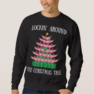 Flamingo Flocking Around The Christmas Tree Lights Sweatshirt