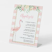 Flamingo Floral Appetizer buffet party sign