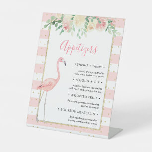 Flamingo Floral Appetizer buffet party sign