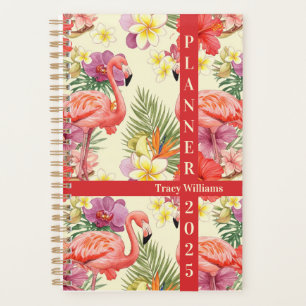 Flamingo floral seamless  pattern  planner