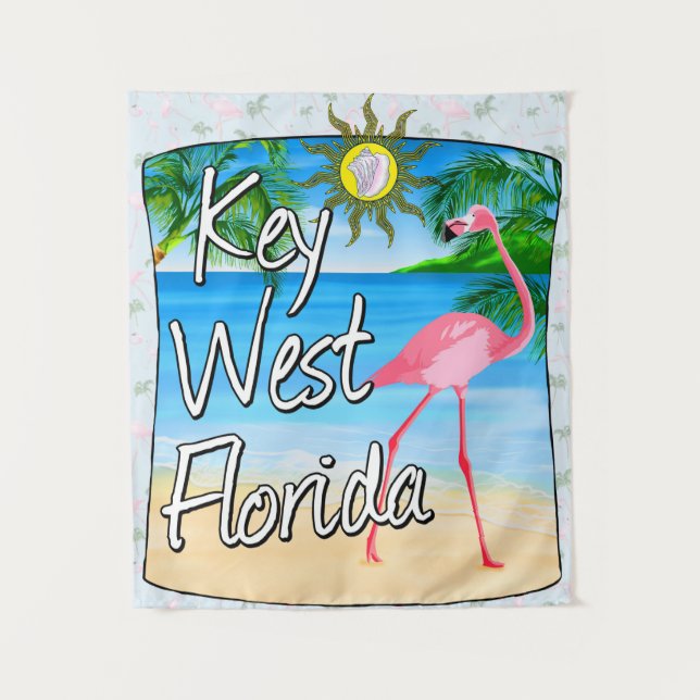 Flamingo Florida Key West Tapestry (Front)