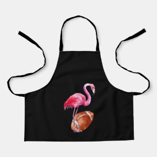 Flamingo Flower Rugby Ball Animal Lover Gift Apron