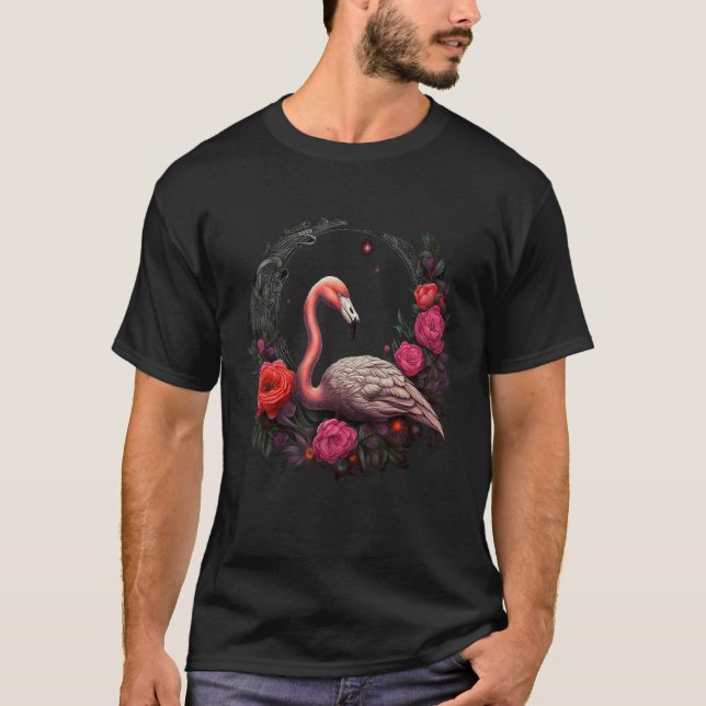 Flamingo Flowers  Bird Animal Flamingo 1 T-Shirt (Front)