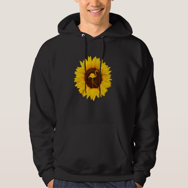 Flamingo  For Women Men Bird Animal Sunflower Hoodie (Front)
