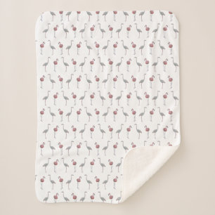 Flamingo Frenzy Sherpa Blanket (choose Colour)